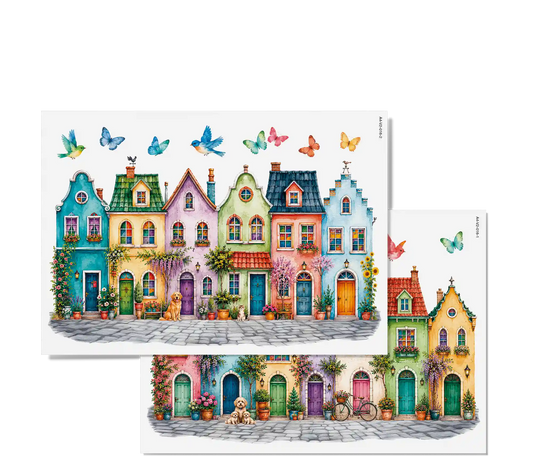 Fensterbilder | Bunte Häuser